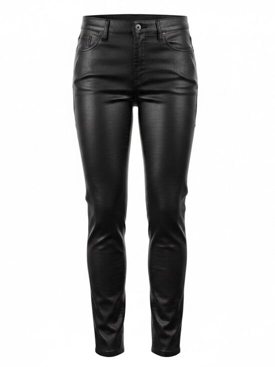 Dkny Denim - DKNY JEANS Women's Straight-Leg Jean/Jegging Size 30 Black Stretch Coated